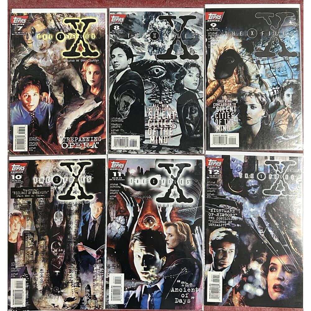 The X-Files #7, 8, 9, 10, 11, 12 (1995 Topps Comics) Lot Of 6